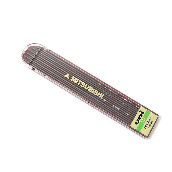 Uni Mitsubishi Lead Holder Refill - 2 mm - 3H - Pencil Leads - Bunbougu